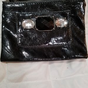 Vera Wang Black patent leather Wristlet